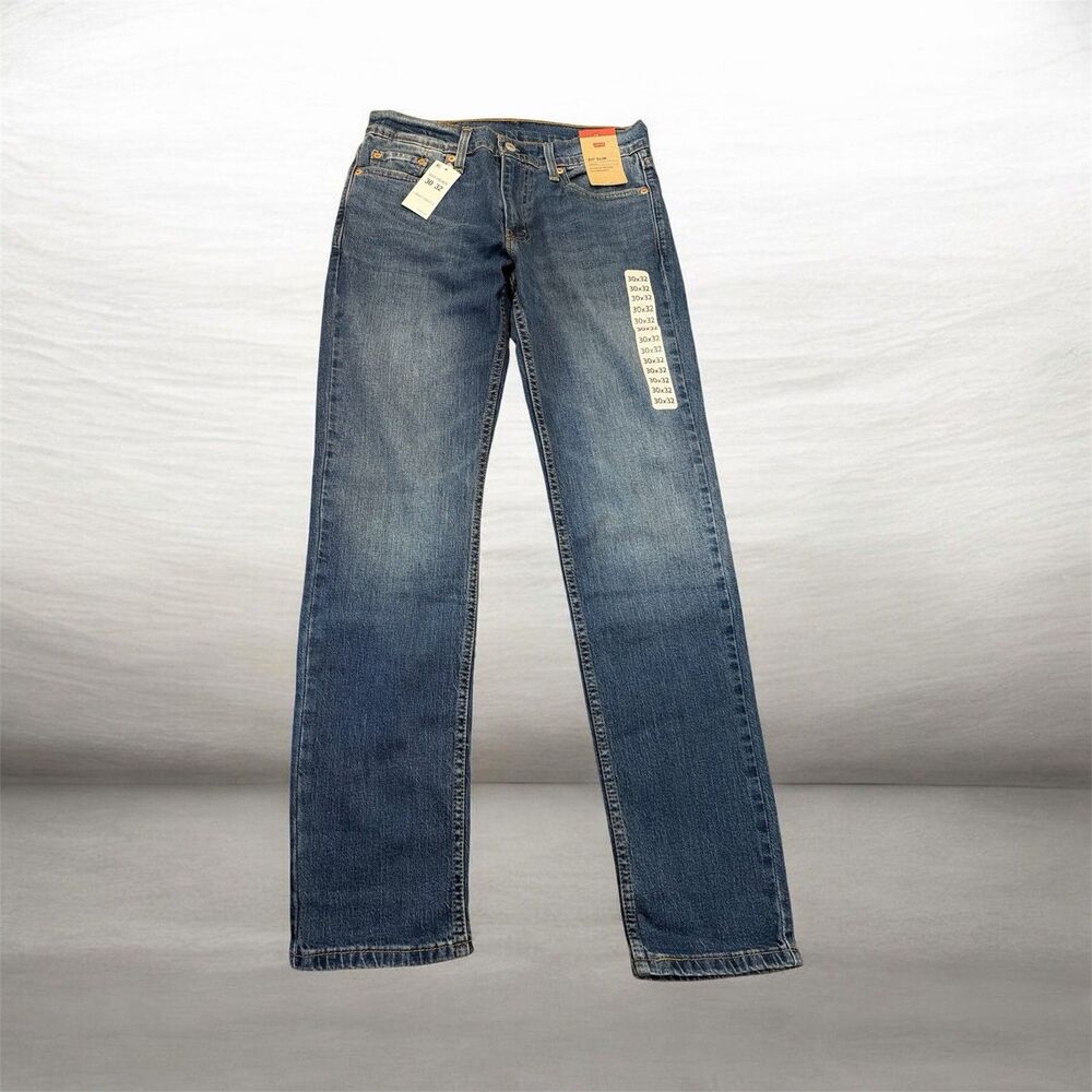 Levi's Men's 511 Slim Fit Medium Wash Blue Denim Jeans 5-Pocket Logo